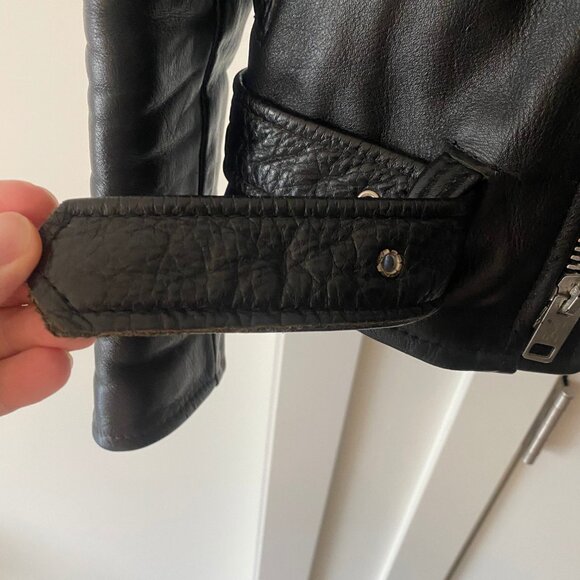 vintage LESCO Black Leather Jacket motorcycle preowned - Picture 6 of 16